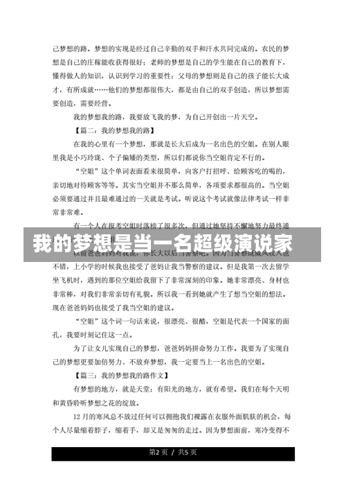 我的梦想是当一名超级演说家